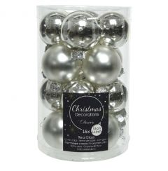 Glass Bauble Tube of 16 (3.5cm) Silver - Kaemingk