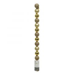 Shatterproof Tube of 14 (3cm) Light Gold - Kaemingk