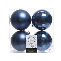 Shatterproof Box of 4 (10cm) Night Blue - Kaemingk