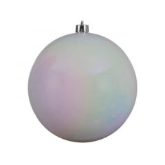 Shatterproof Bauble 14cm White Iris - Kaemingk