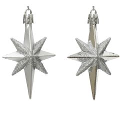 Kaemingk Shatterproof Star Dec Silver 7.8cm