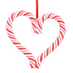 Gisela Graham Acrylic Candy Cane Heart Dec