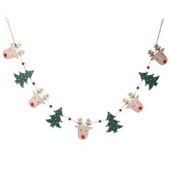 Gisela Graham String Garland Wood Deer & Trees 