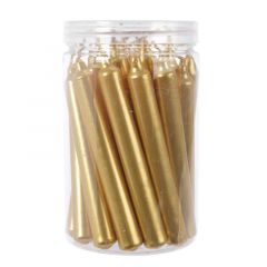 Tube of 22 Mini Candles 1.3x10.5cm Gold - Kaemingk