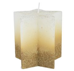 Kaemingk Star Candle Glitter Top White 10cm