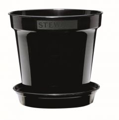 Stewart Garden 20.3cm (8") Flower Pots - Black