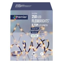 Premier FlexiBrights 250 LED Vintage Gold