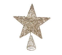 Gisela Graham Tree Topper Gold Glitter Star