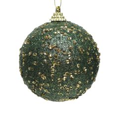 Kaemingk Foam Ball Pine Green Gold Dots 8cm