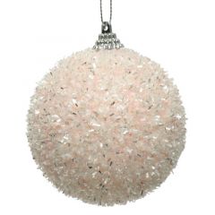 Foam Tinsel Ball Blush Pink 8cm - Kaemingk