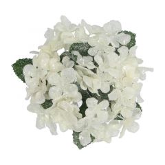 Gisela Graham Candle Ring White Hydrangea Small