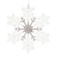 Plastic Snowflake Glitter Clear/Silver - Kaemingk 