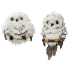 Kaemingk Fur Owl Dec 8cm