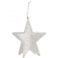 Gisela Graham Pale Silver 3D 5 Point Star Dec 