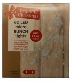 Micro LED BO Bunch String Lights 60 Cool White - Kaemingk