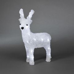 Konstmide Acrylic Reindeer W 24 White LED 23cm (BO)