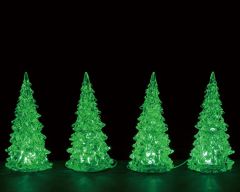 Lemax Crystal Lighted Tree, 3 Color Changeable, Small, Set Of 4, B/O (4.5V)