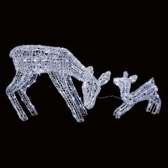 Premier Acrylic Mother and Baby Deer W 230 White LEDs 70-38cm