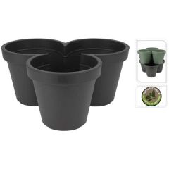 Stackable Flowerpot Trio Anthracite