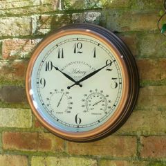 Astbury Wall Clock &amp; Thermometer 12&quot;