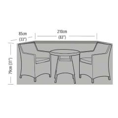 Garland 2 Seater Extra Large Bistro Set Cover Black