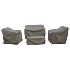 Bramblecrest Cover 2 Seat Sofa W 2 Sofa Chairs & Coffee Table Set - Khaki