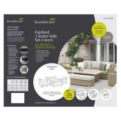 Bramblecrest Cover Fairford 2 Seat Sofa W 2 Sofa Chairs & Coffee Table Set - Khaki