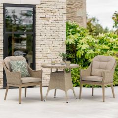 Bramblecrest Monterey Vogue 80cm Bistro Set - Sandstone