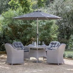 Bramblecrest Wentworth 4 Seat Set with 120cm Table & Parasol