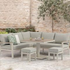 Bramblecrest Zurich Mini Modular Sofa Set with Adjustable Piston Table & 2 Stools - Mocha