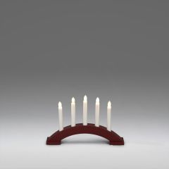 Konstsmide Candlestick 5 Bulb Red Laquered Wood