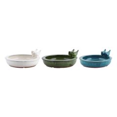 Ceramic Round Bird Bath - Various Colours