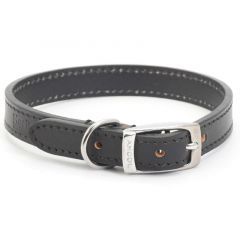 Ancol Classic Leather Dog Collar Black - Size 7 (50-59cm)