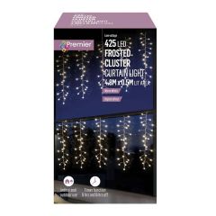 Premier Frosted Cluster Curtain Lights Warm White - 425 LED