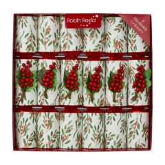 Crackers Robin Reed Set of 6 Jolly Holly Christmas
