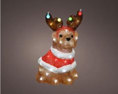 Acrylic Dog 40 Cool White 23x15x33cm - Kaemingk