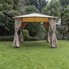 Eden 3x3m Gazebo with Curtains Taupe
