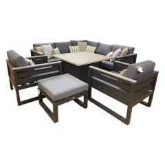 Elba Grande Corner Set W Teak Dining Table