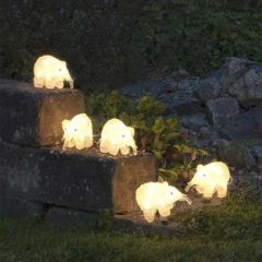 Konstmide Acrylic Set of 5 Elephants White LED (IP20)