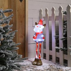 Festive Acrylic Candy Cane Leg Reindeer 70cm