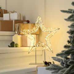 Festive Dewdrop Star on Stand 30cm 720 Warm White LED