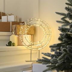 Festive Dewdrop Wreath on Stand 45cm 720 Warm White LED