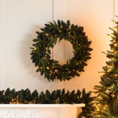 Festive Firefly Wreath 60cm 140 Traditional Warm White LED (BO)