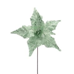 Festive Poinsettia Stem 33cm Light Green