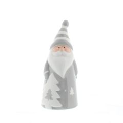 Festive Santa Ornament White/Grey W Trees