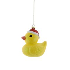 Festive Yellow Duck Dec 9cm