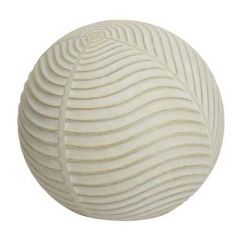 Fibre Clay Statue Round Leaf Small Off White