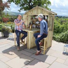 Garden Bar and 2 Stool Set