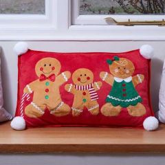 Smart Garden Gingerbread Family Cushion Red 30x50cm
