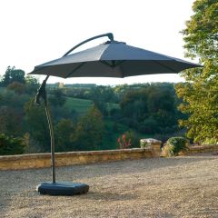 Bramblecrest Gloucester Grey Cantilever Parasol with Base and Cover